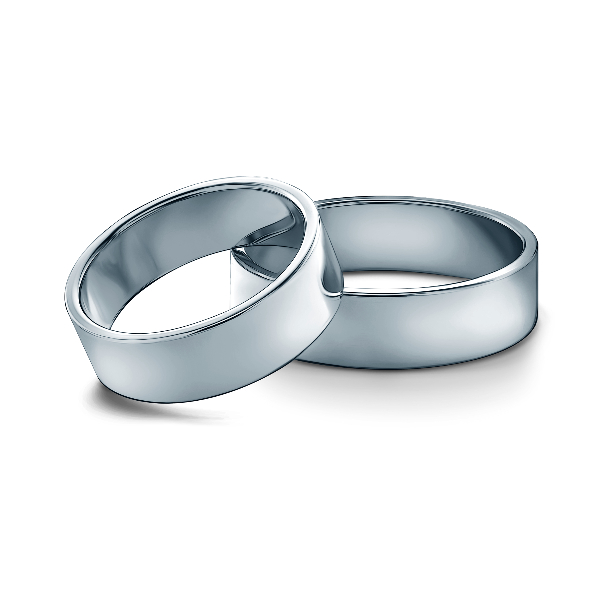 Snubní prsteny: platina, ploché, 6 mm