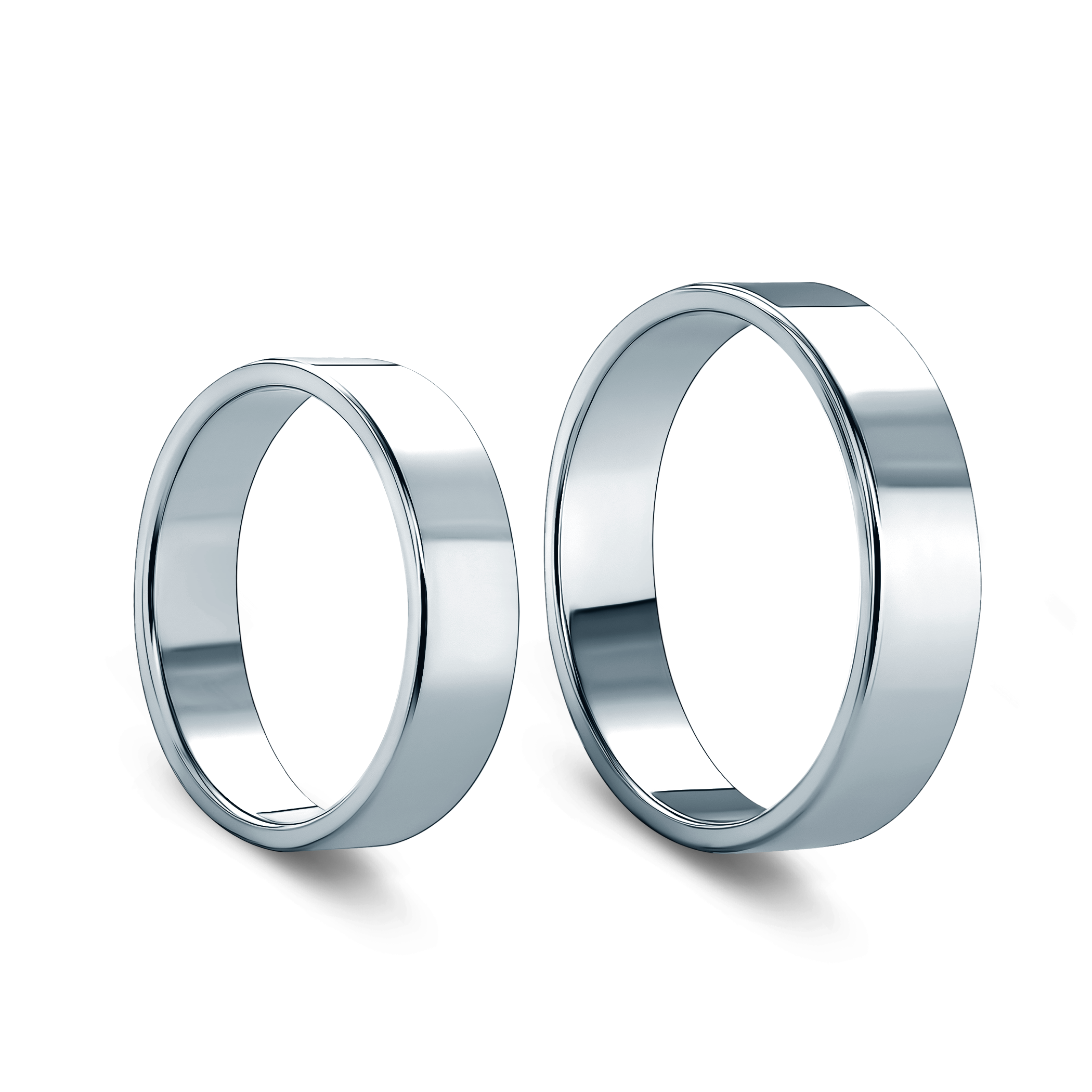 Obrączki ślubne: platyna, płaskie, 6 mm - 3