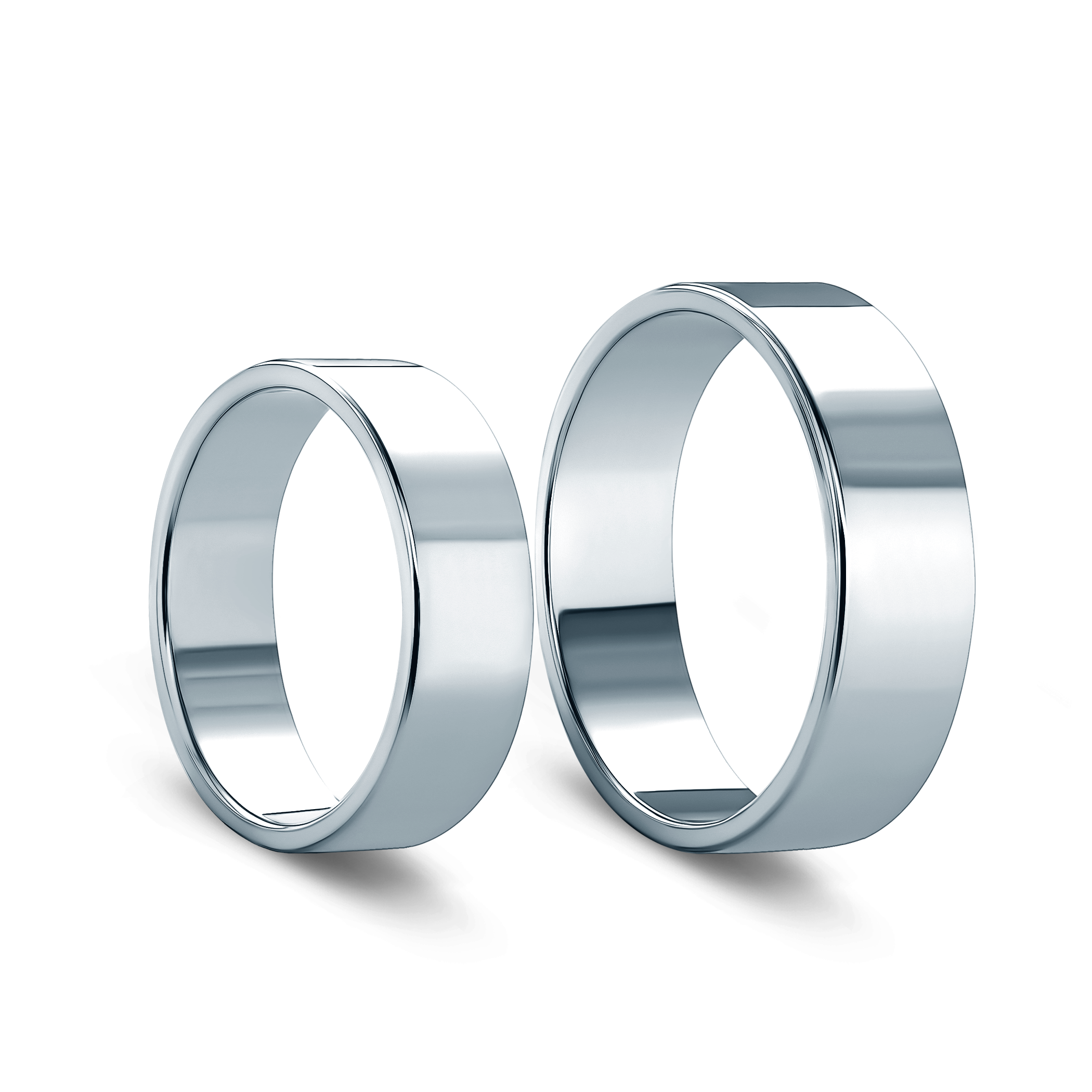 Obrączki ślubne: platyna, płaskie, 7 mm - 3