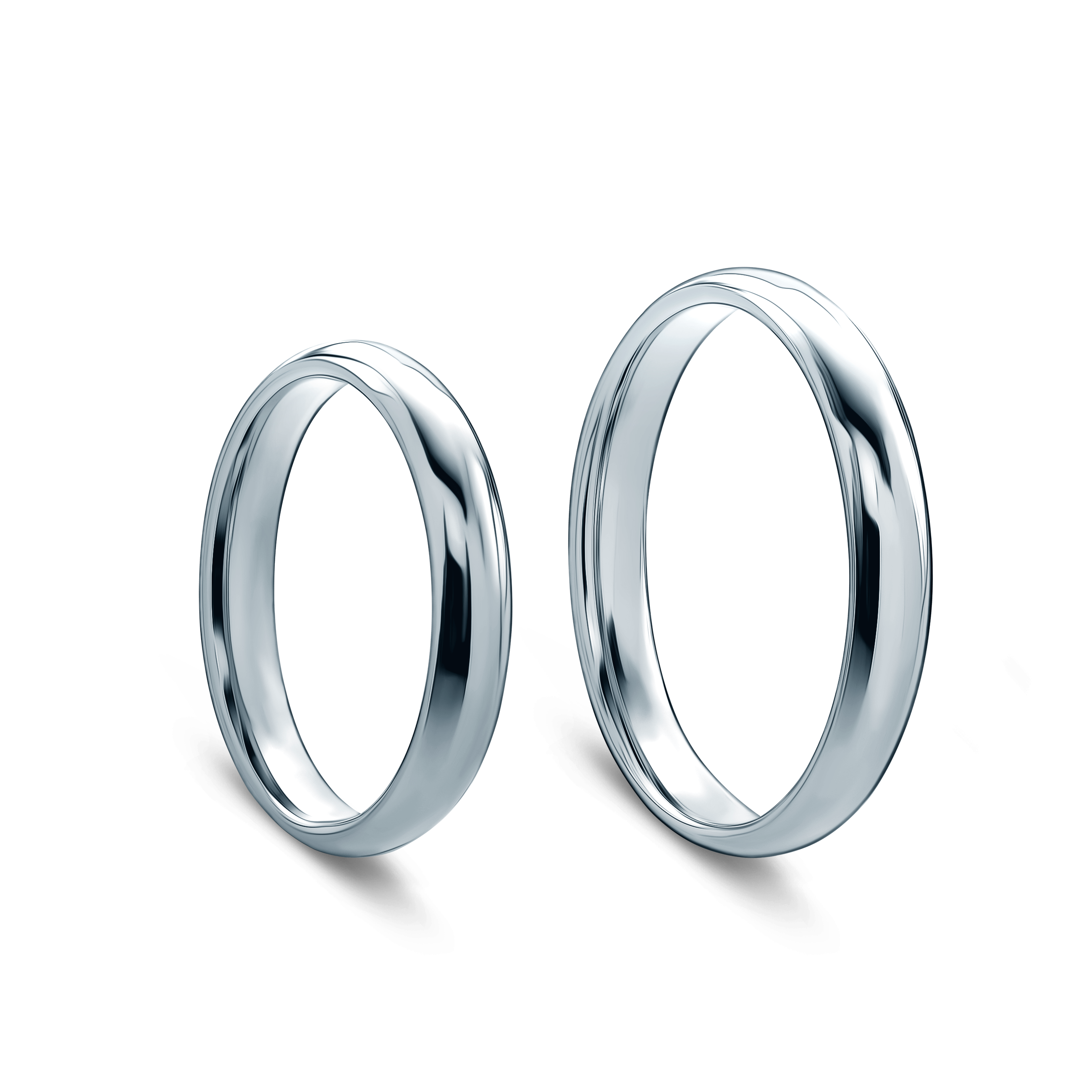 Obrączki ślubne: platyna, półokrągłe, 3 mm