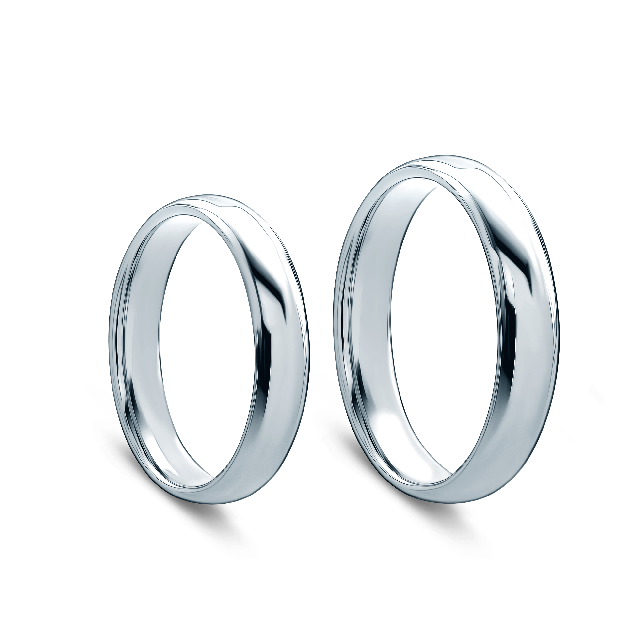 Obrączki ślubne: platyna, półokrągłe, 4 mm - 3