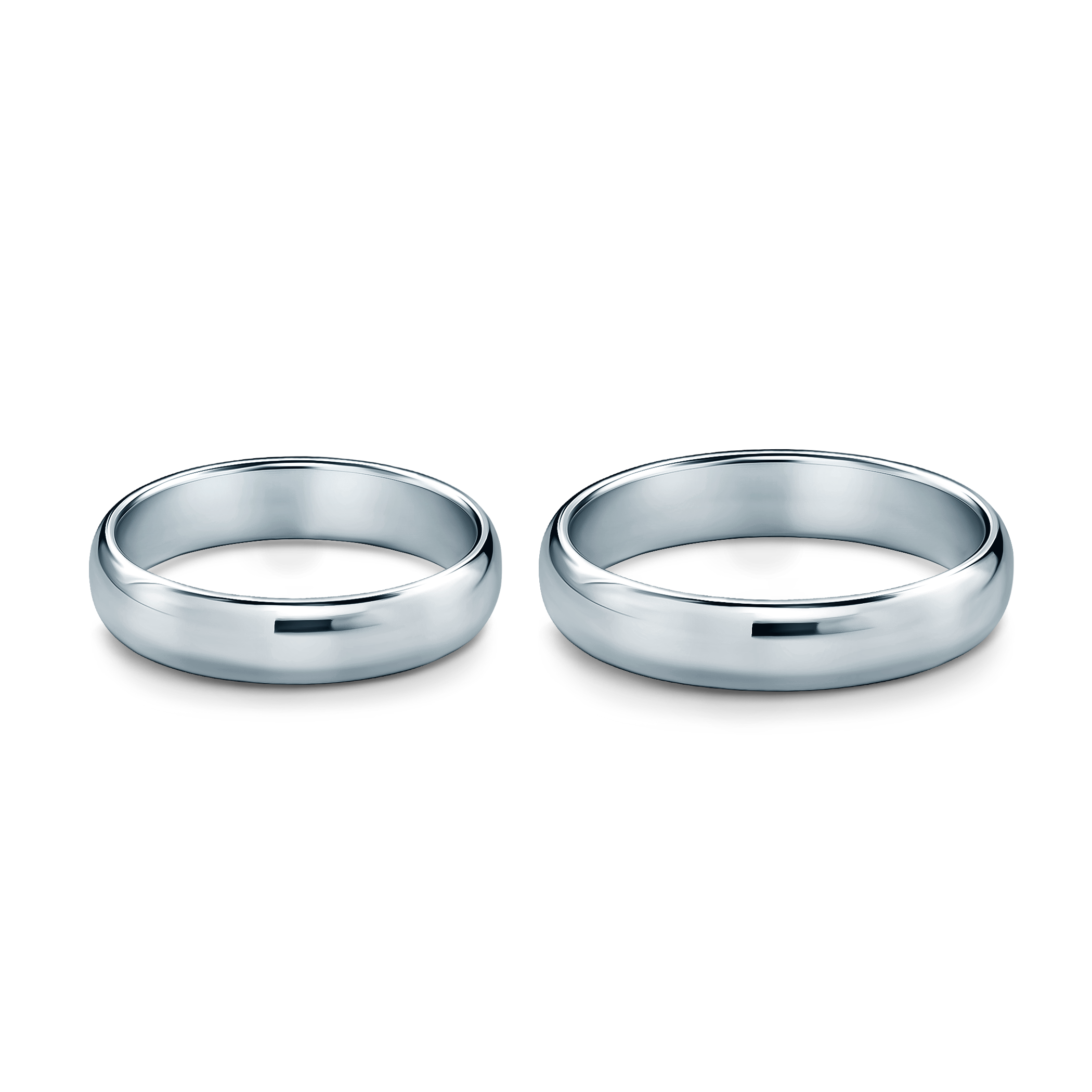Obrączki ślubne: platyna, półokrągłe, 4 mm - 4