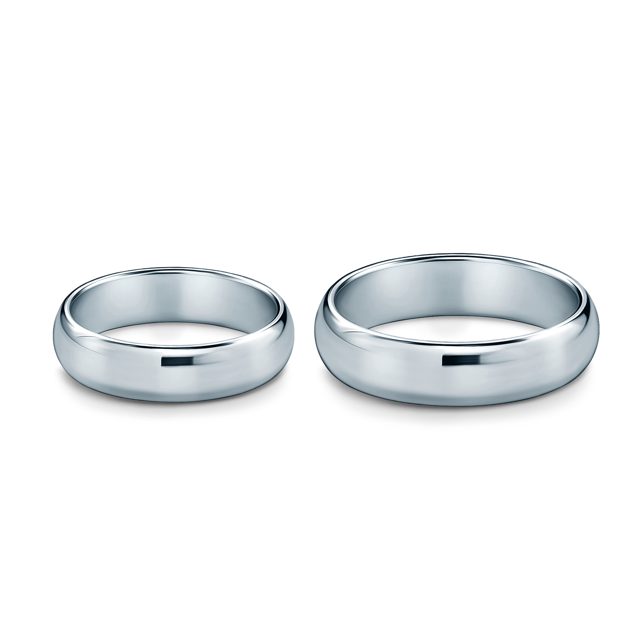 Obrączki ślubne: platyna, półokrągłe, 5 mm - 4