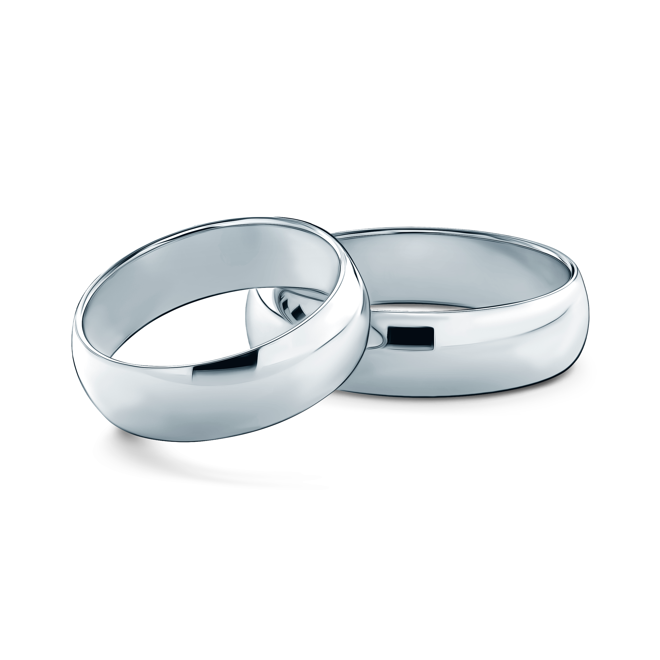 Obrączki ślubne: platyna, półokrągłe, 6 mm