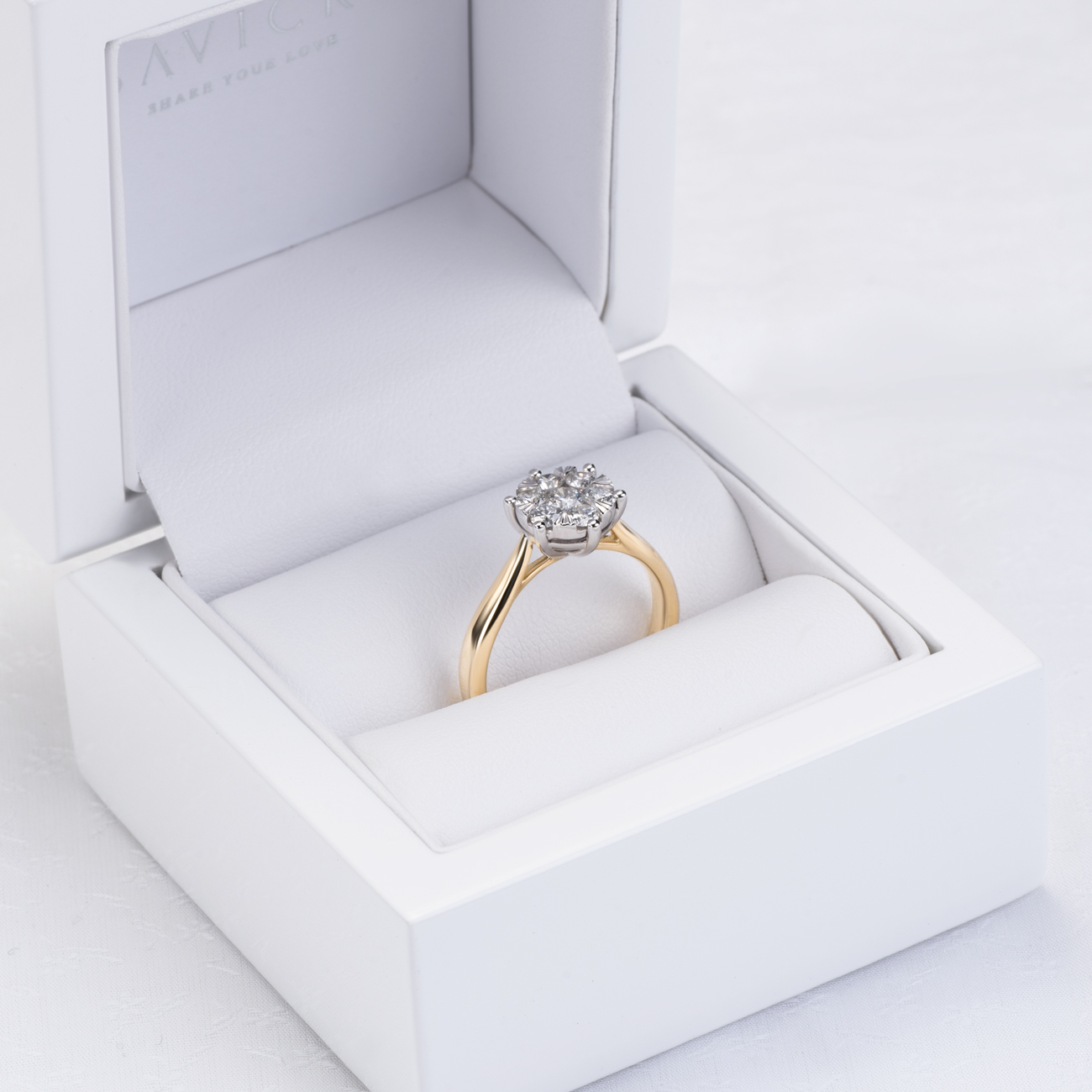 Pierścionek zaręczynowy Savicki: dwukolorowe złoto, diamenty - 7