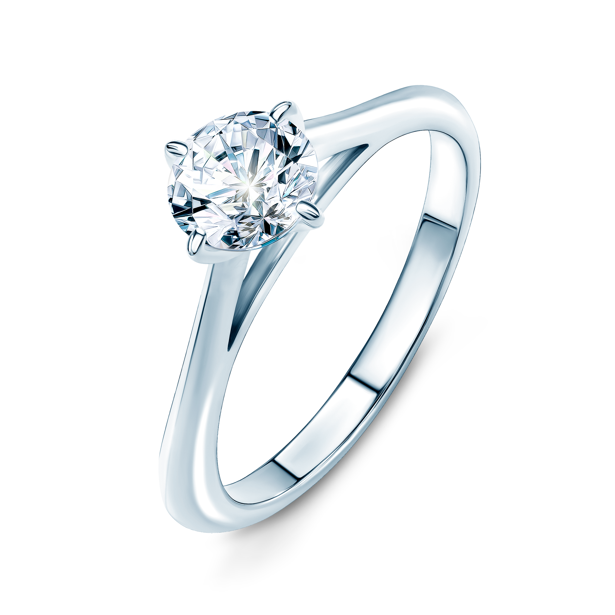 Pierścionek zaręczynowy The Light: białe złoto, diament laboratoryjny