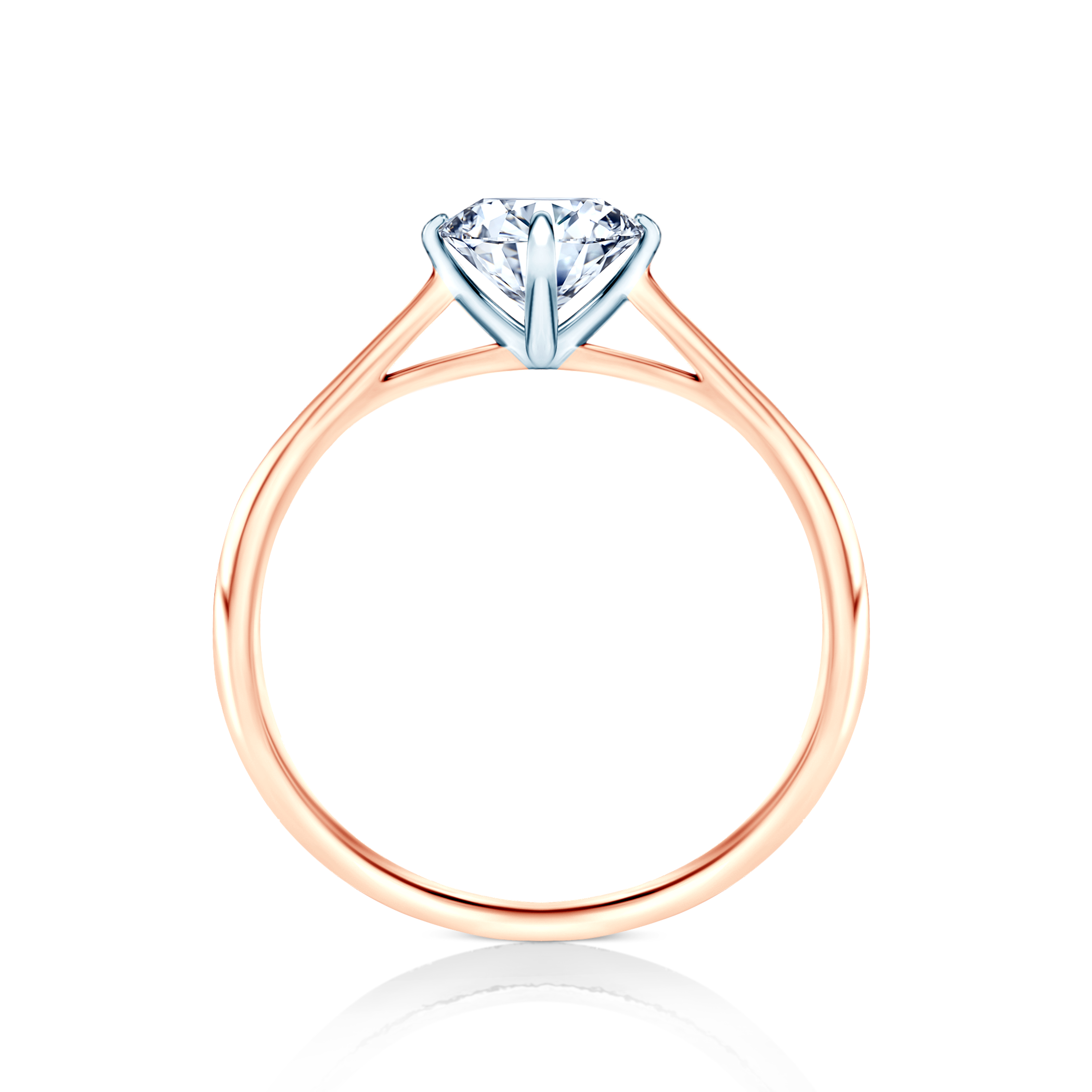 Verlobungsring The Light: Zweifarbiges Gold, Labordiamant