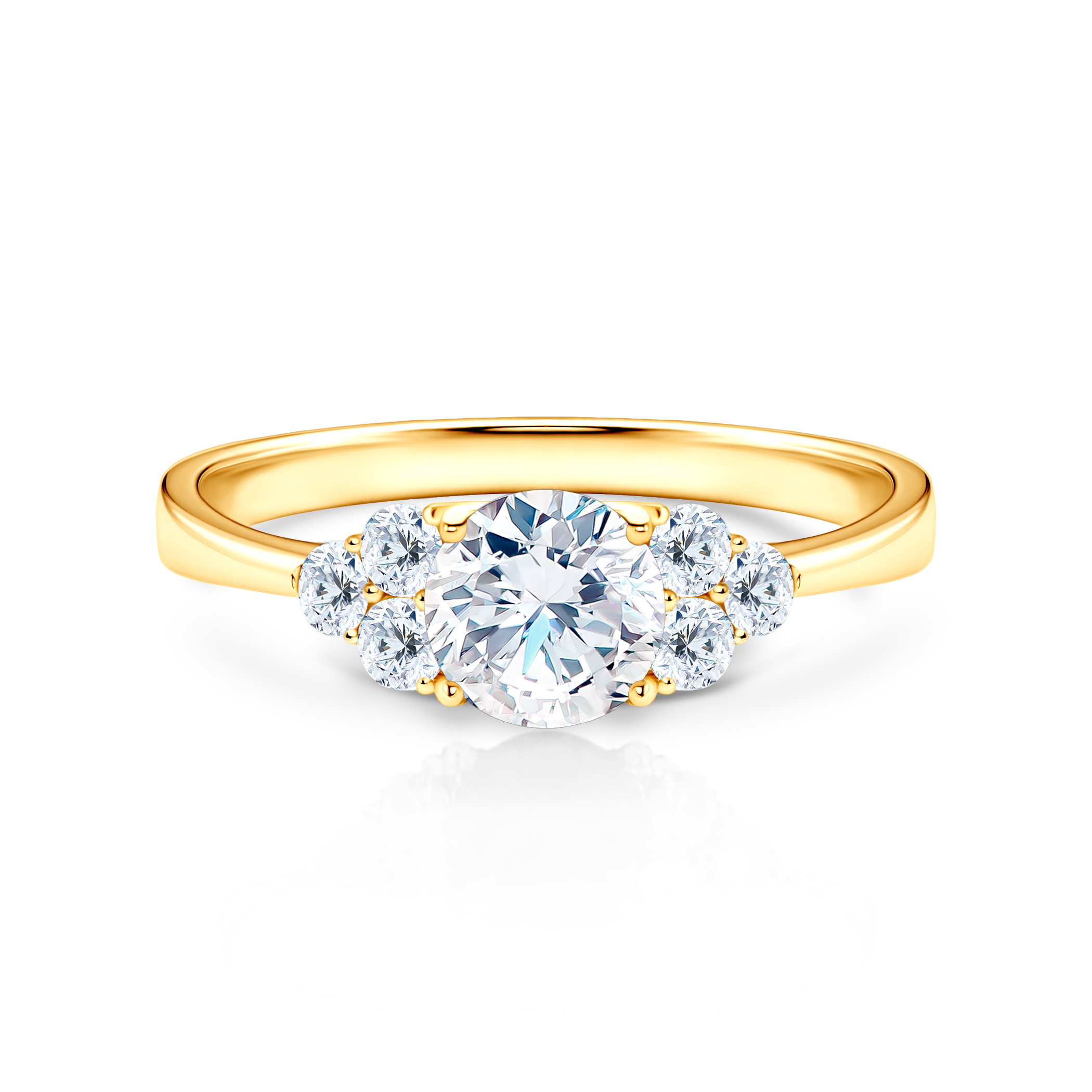 Pierścionek zaręczynowy Fairytale: złoty, diament laboratoryjny