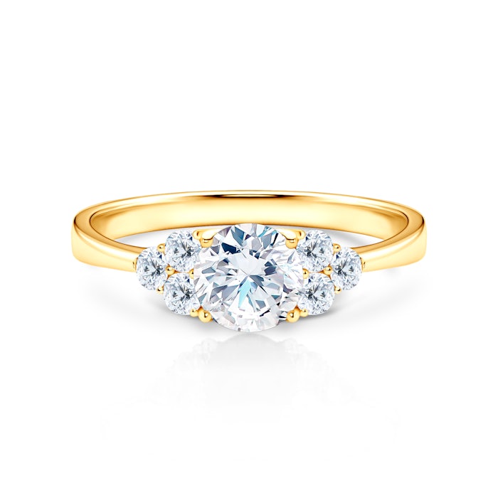 Pierścionek zaręczynowy Fairytale: złoty, diament laboratoryjny