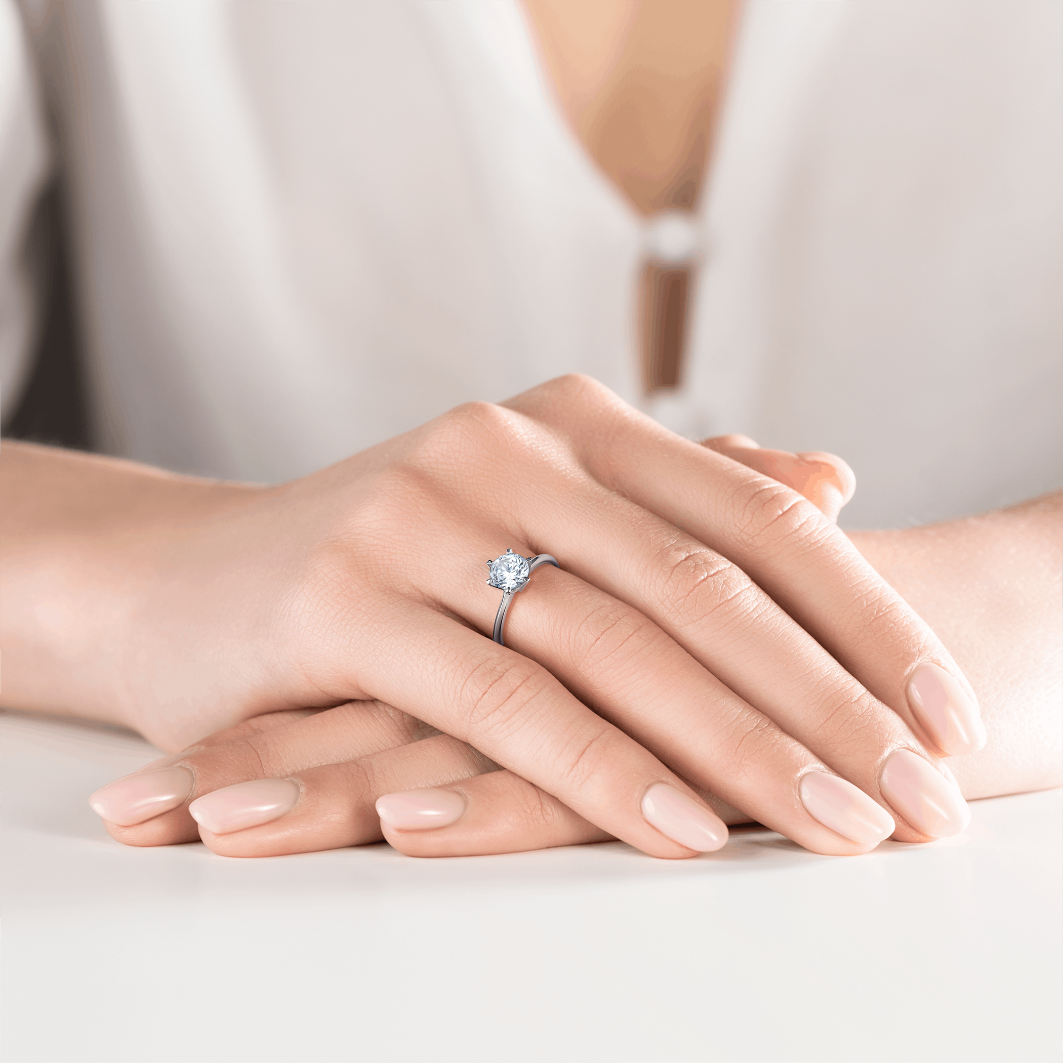 Verlobungsring The Journey: Weißgold, Labordiamant