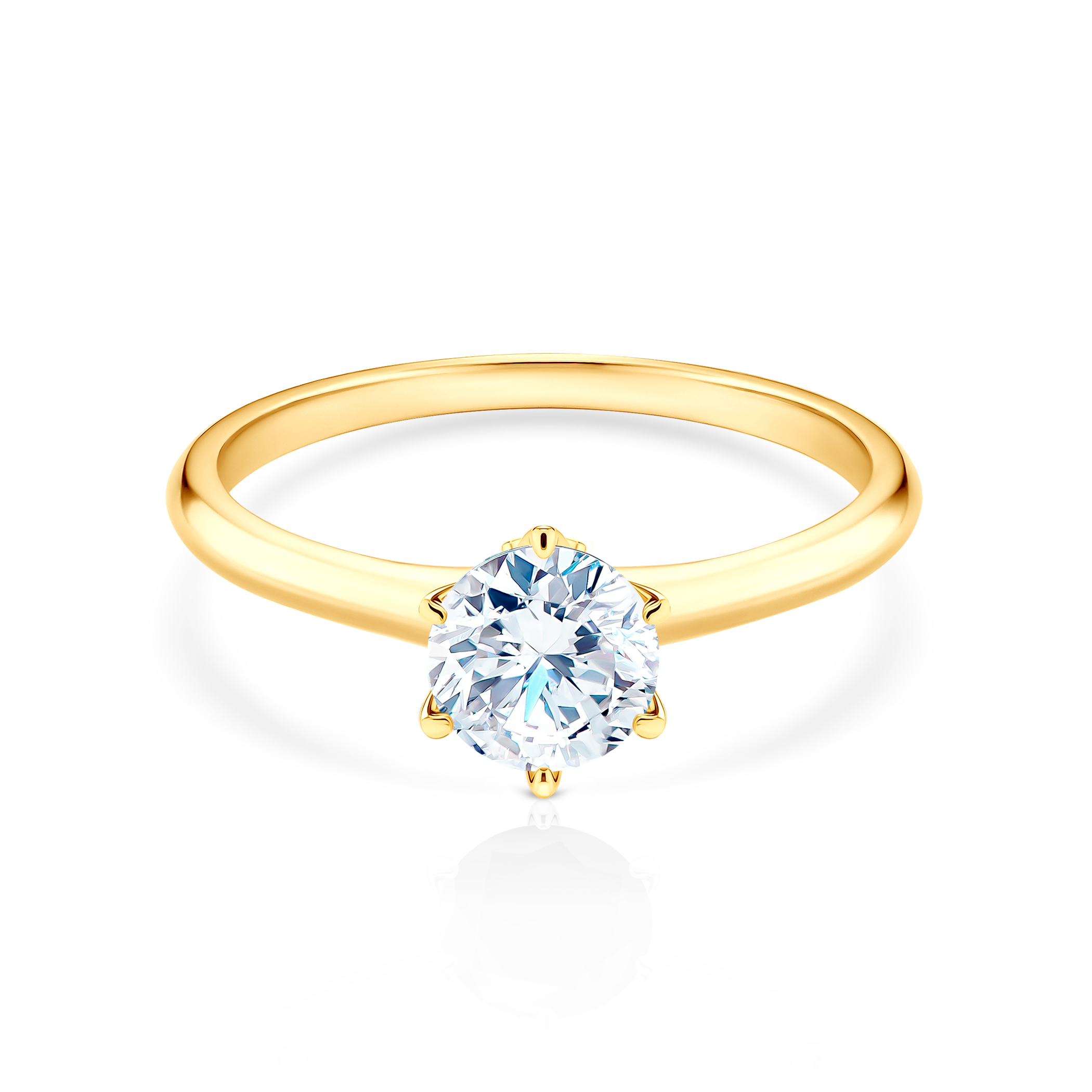 Pierścionek zaręczynowy The Journey: złoty, diament laboratoryjny