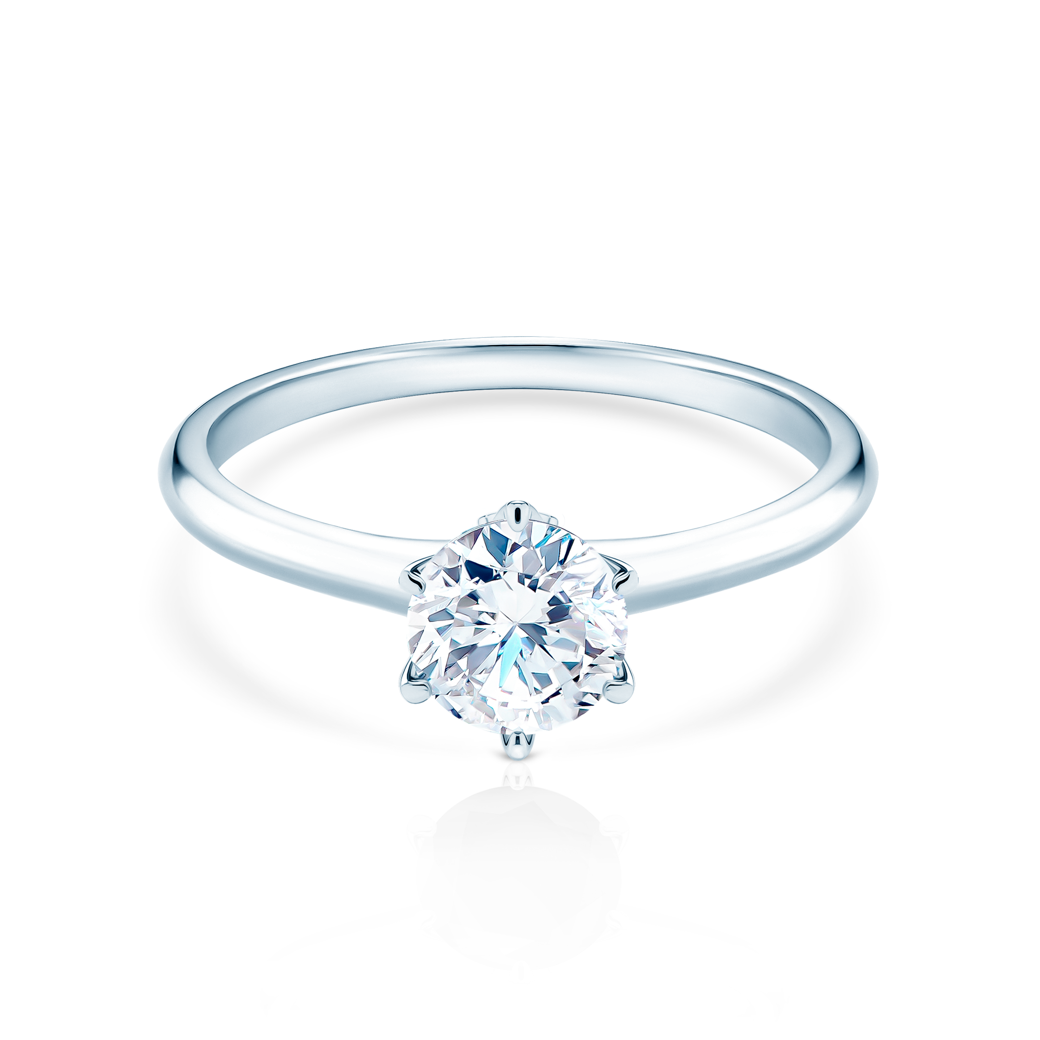 Pierścionek zaręczynowy The Journey: białe złoto, diament laboratoryjny