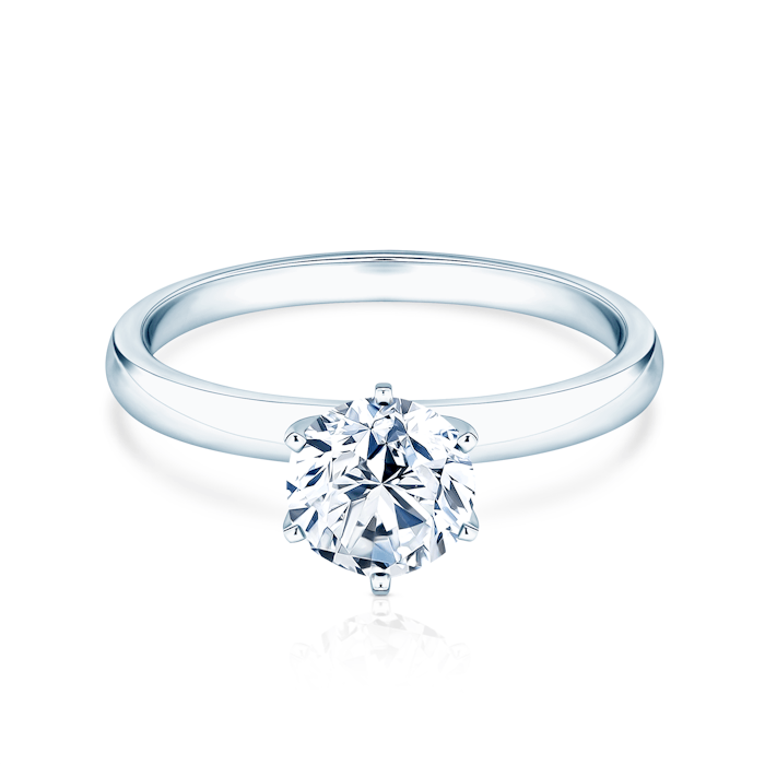 Engagement Ring SAVICKI: white gold, lab-grown diamond