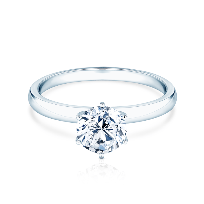 Engagement Ring SAVICKI: white gold, lab-grown diamond