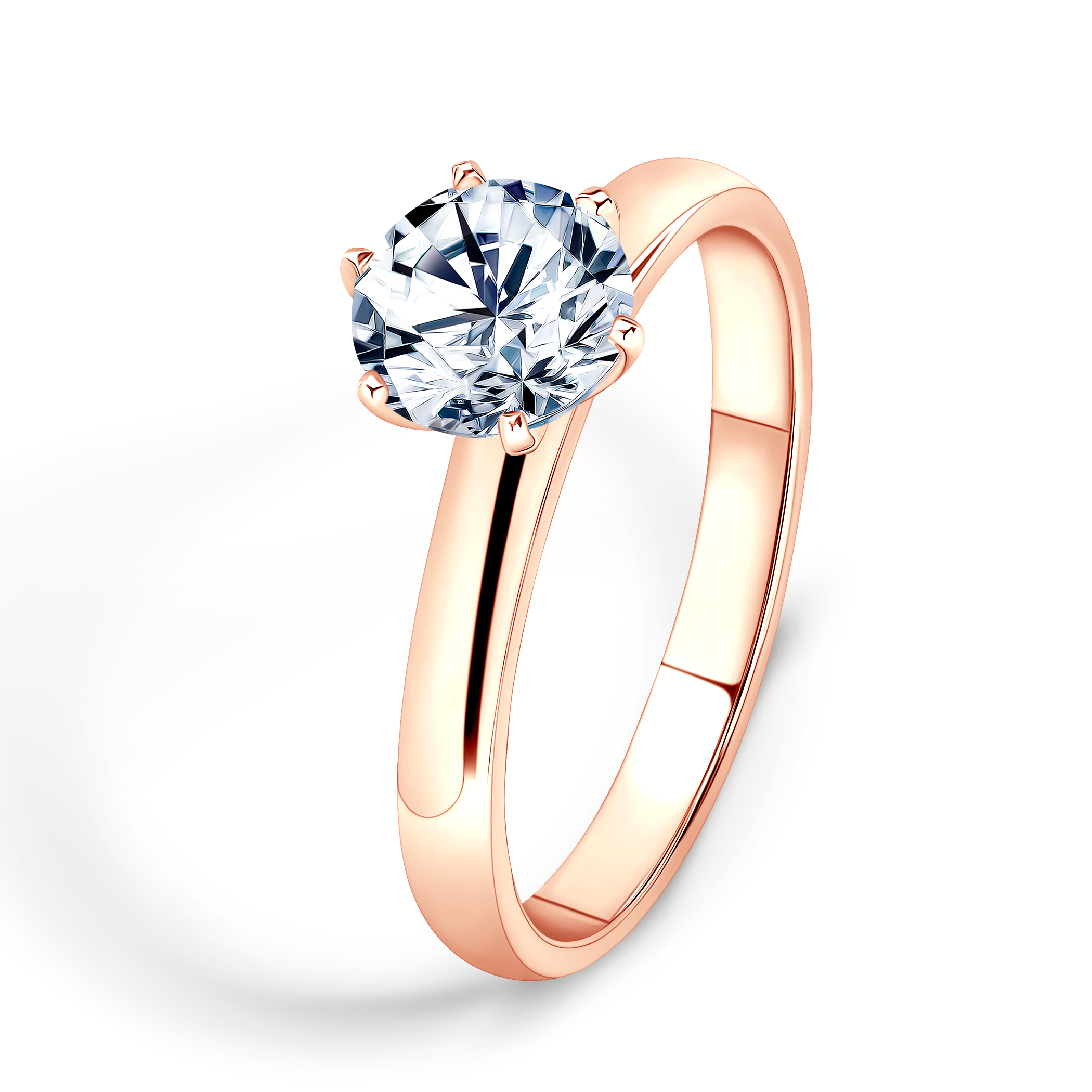 Pierścionek zaręczynowy SAVICKI: różowe złoto, diament laboratoryjny