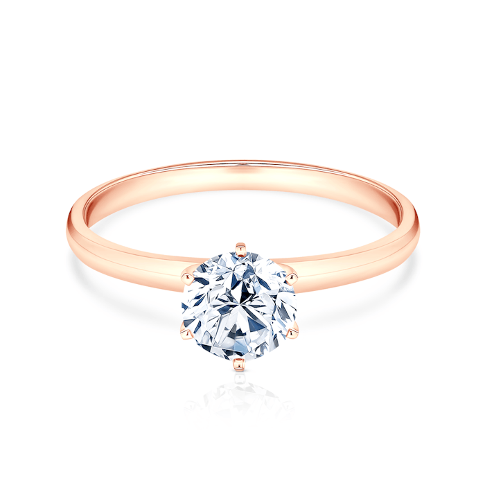 Zásnubní prsten SAVICKI: růžové zlato, laboratorní diamant