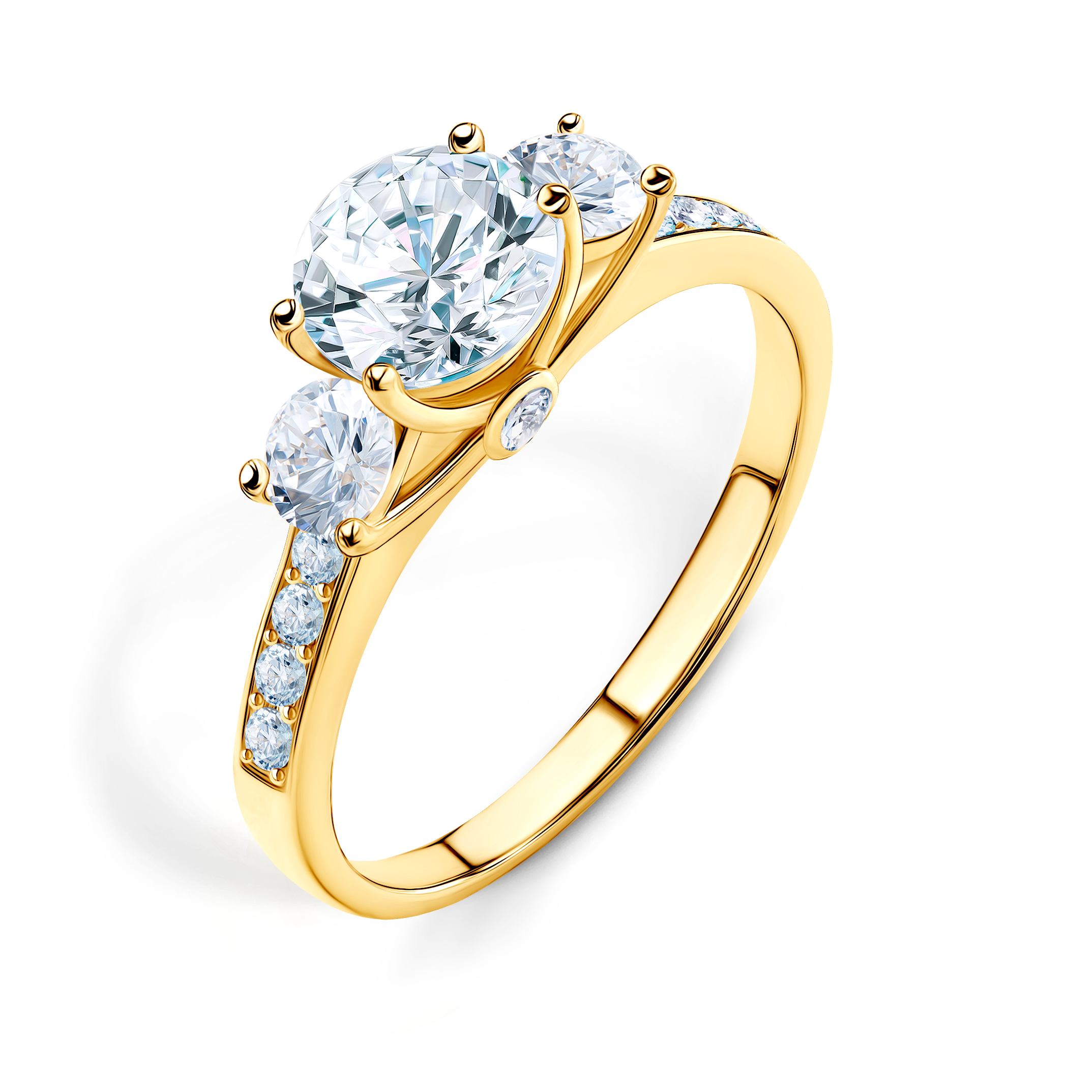 Pierścionek zaręczynowy Dream: złoty, diament laboratoryjny 1 ct