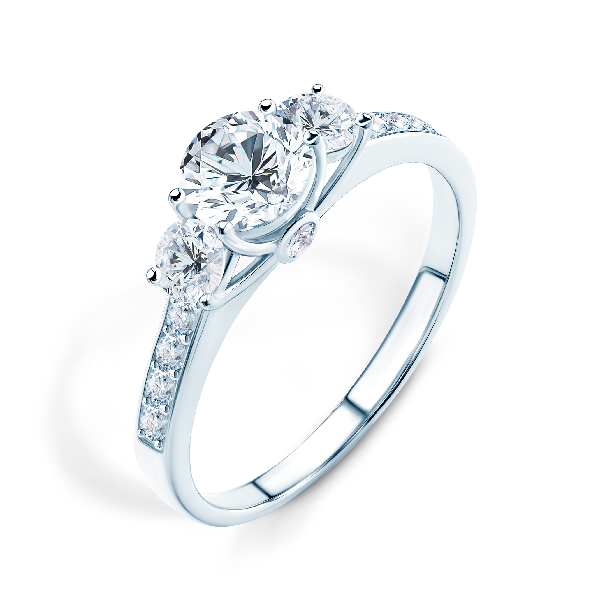 Pierścionek zaręczynowy Dream: białe złoto, diament laboratoryjny