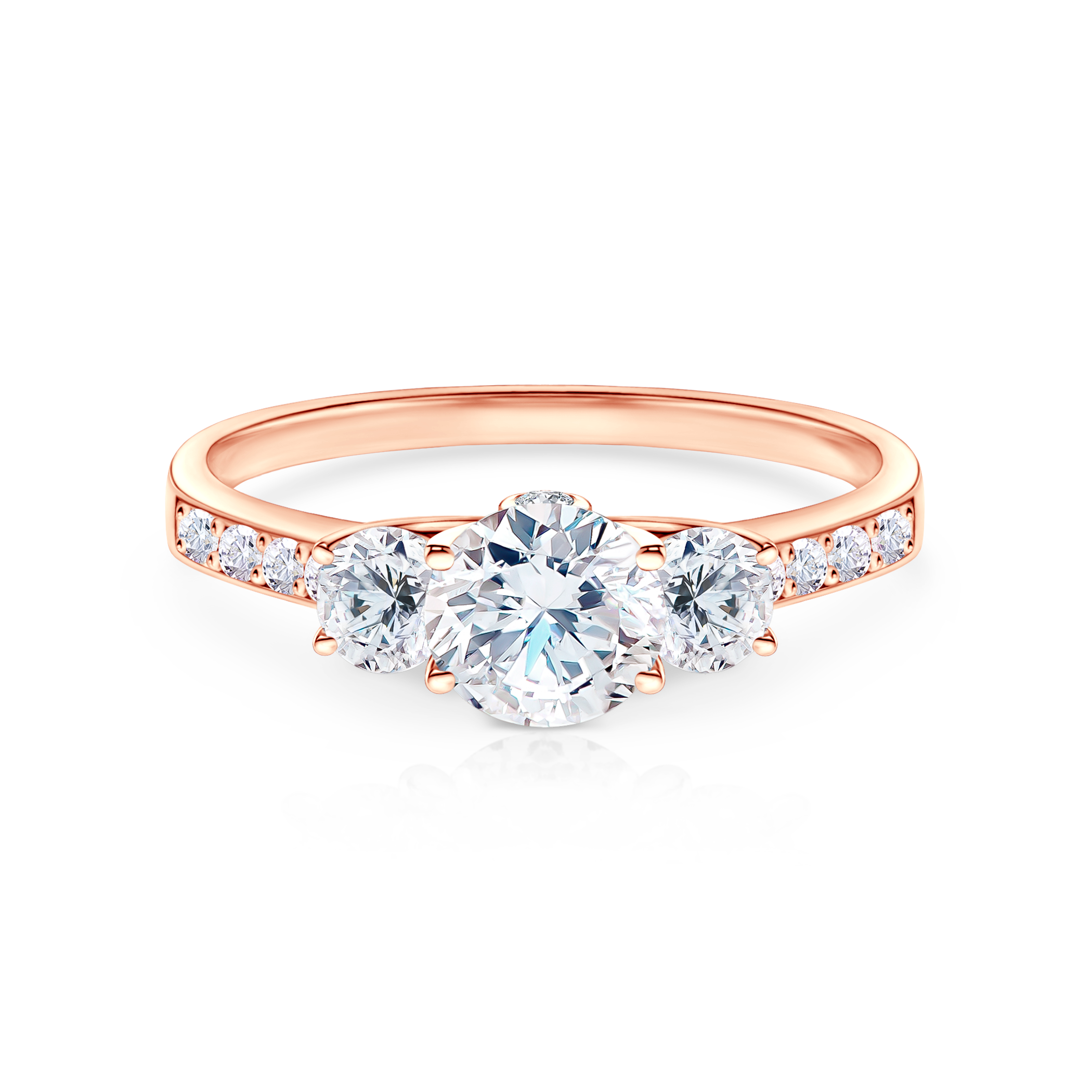 Pierścionek zaręczynowy Dream: różowe złoto, diament laboratoryjny