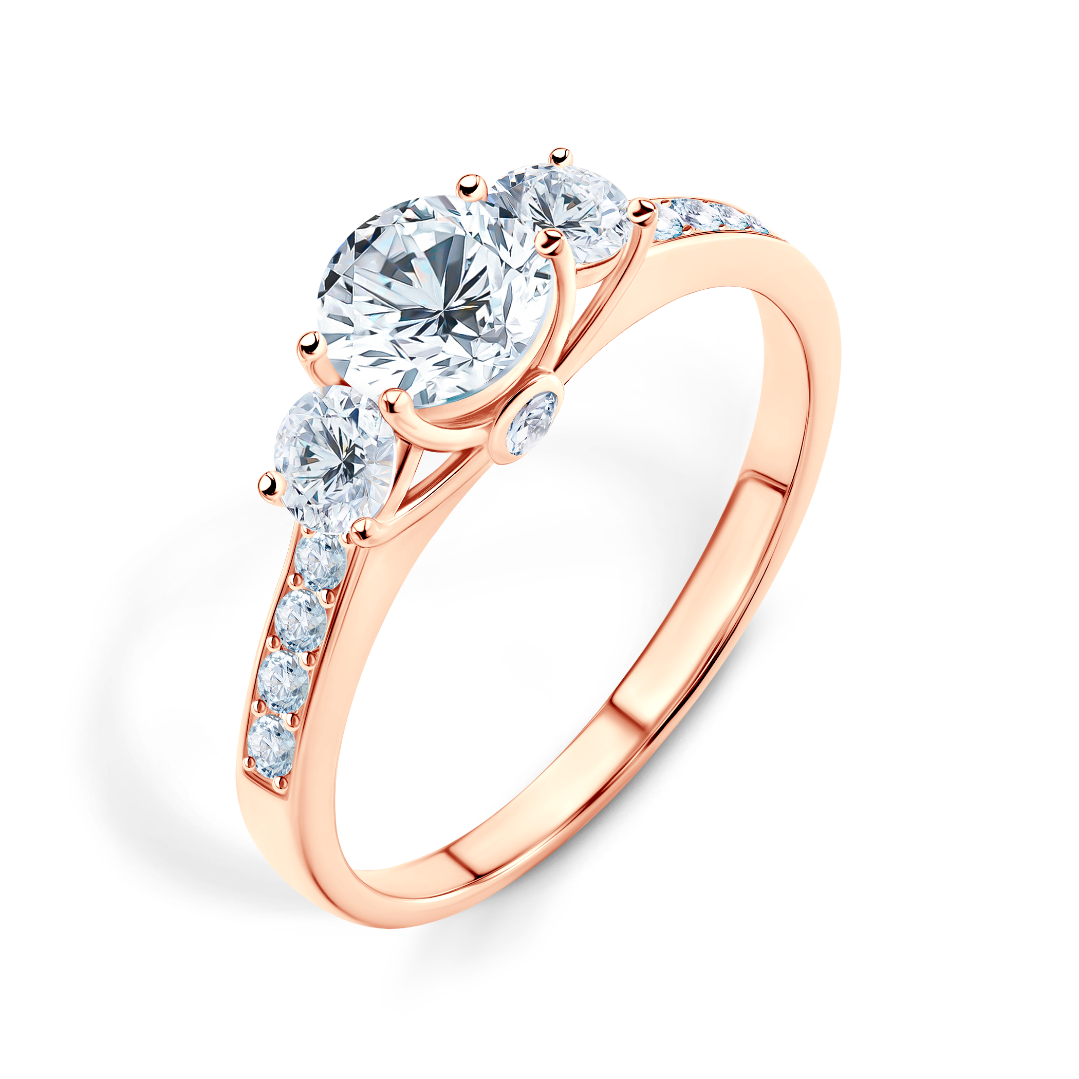 Pierścionek zaręczynowy Dream: różowe złoto, diament laboratoryjny