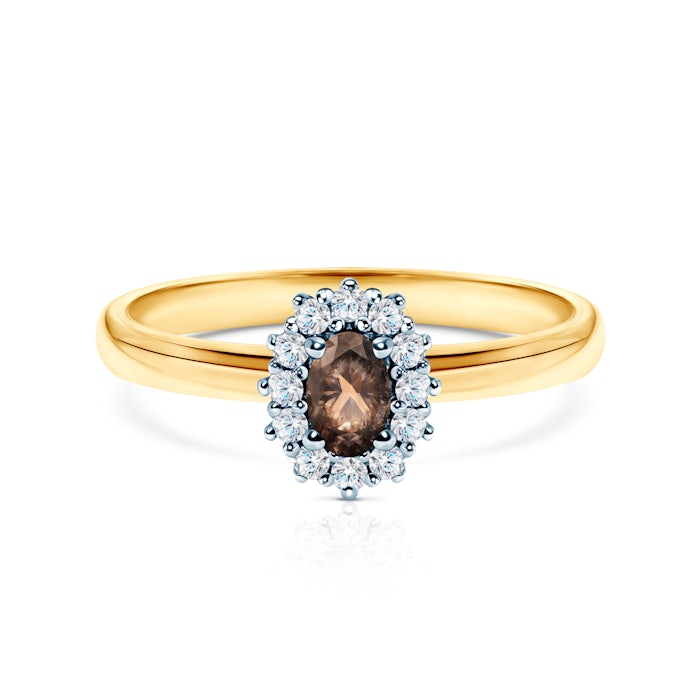 Pierścionek zaręczynowy Savicki: dwukolorowe złoto, kwarc