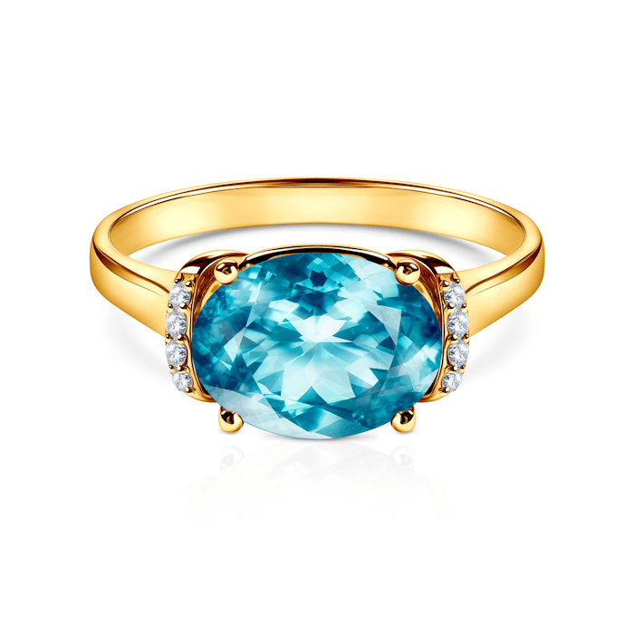 Pierścionek zaręczynowy Savicki: złoto, topaz, diamenty