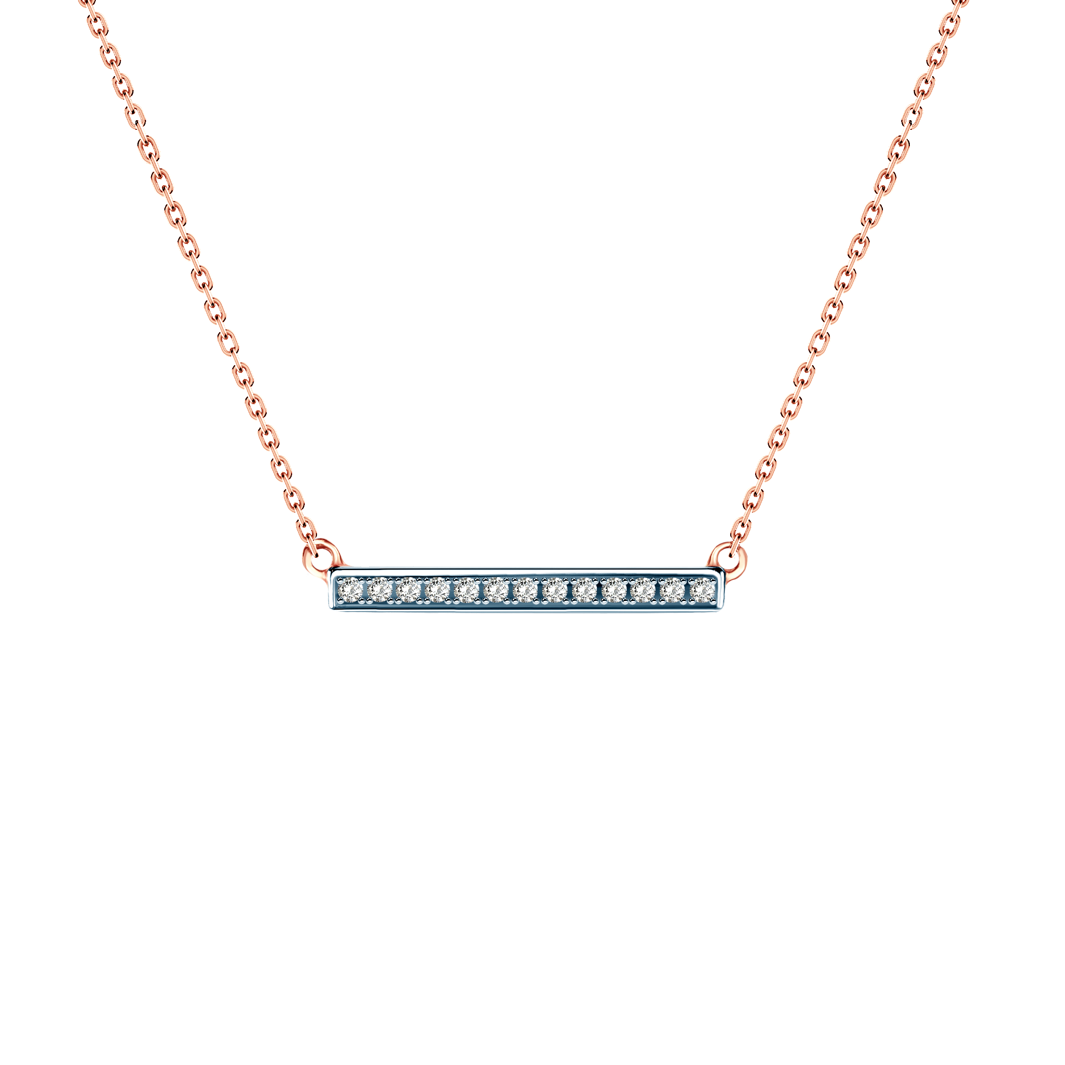 Naszyjnik Savicki: różowe złoto, diamenty