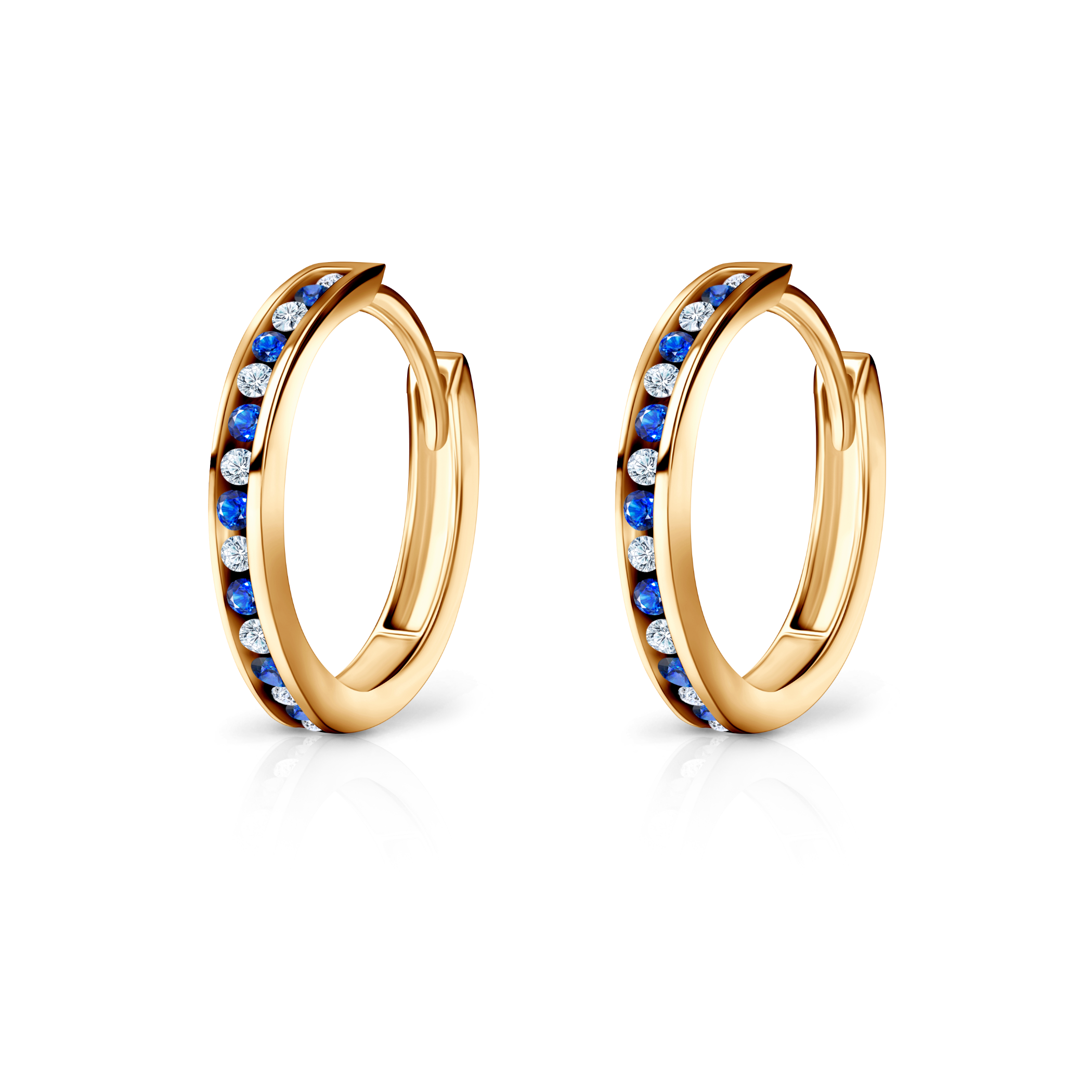 Náušnice SAVICKI: žluté zlato, zirkony