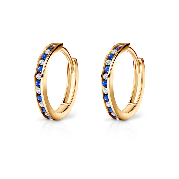 Náušnice SAVICKI: žluté zlato, zirkony