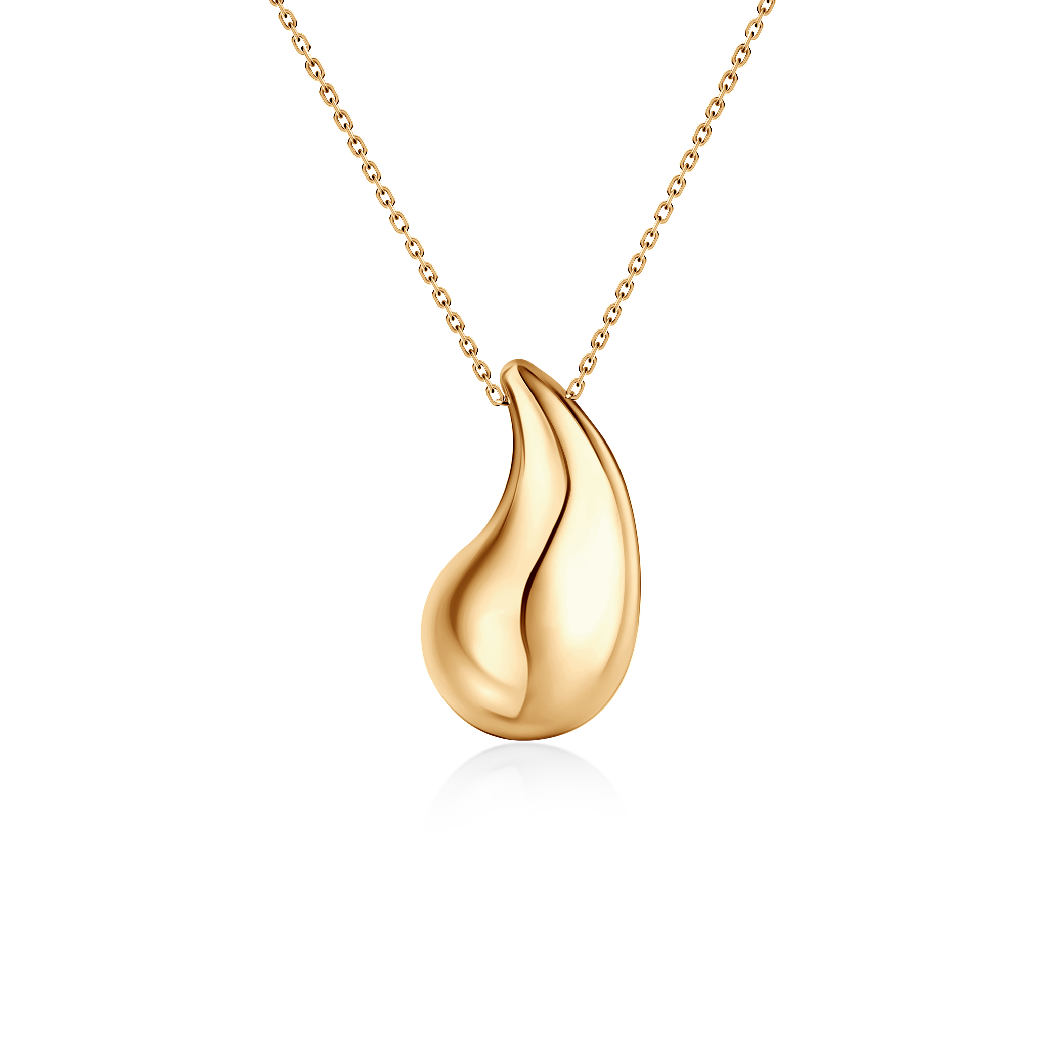 14K gold teardrop necklace 42 cm