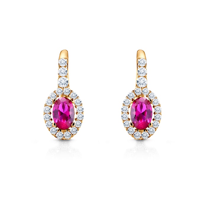 Earrings SAVICKI: yellow gold, zirconia