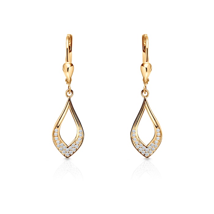 Náušnice SAVICKI: žlté zlato, zirkóny