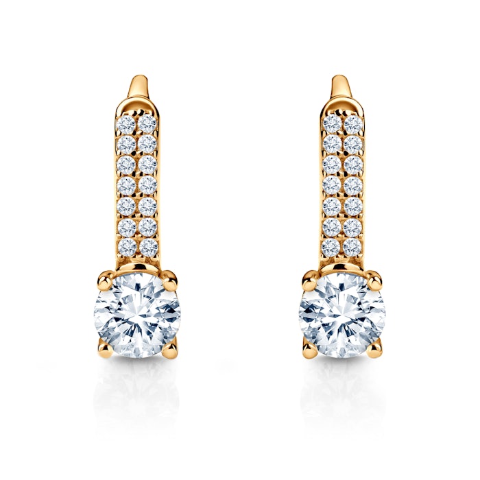 Earrings SAVICKI: yellow gold, zirconia