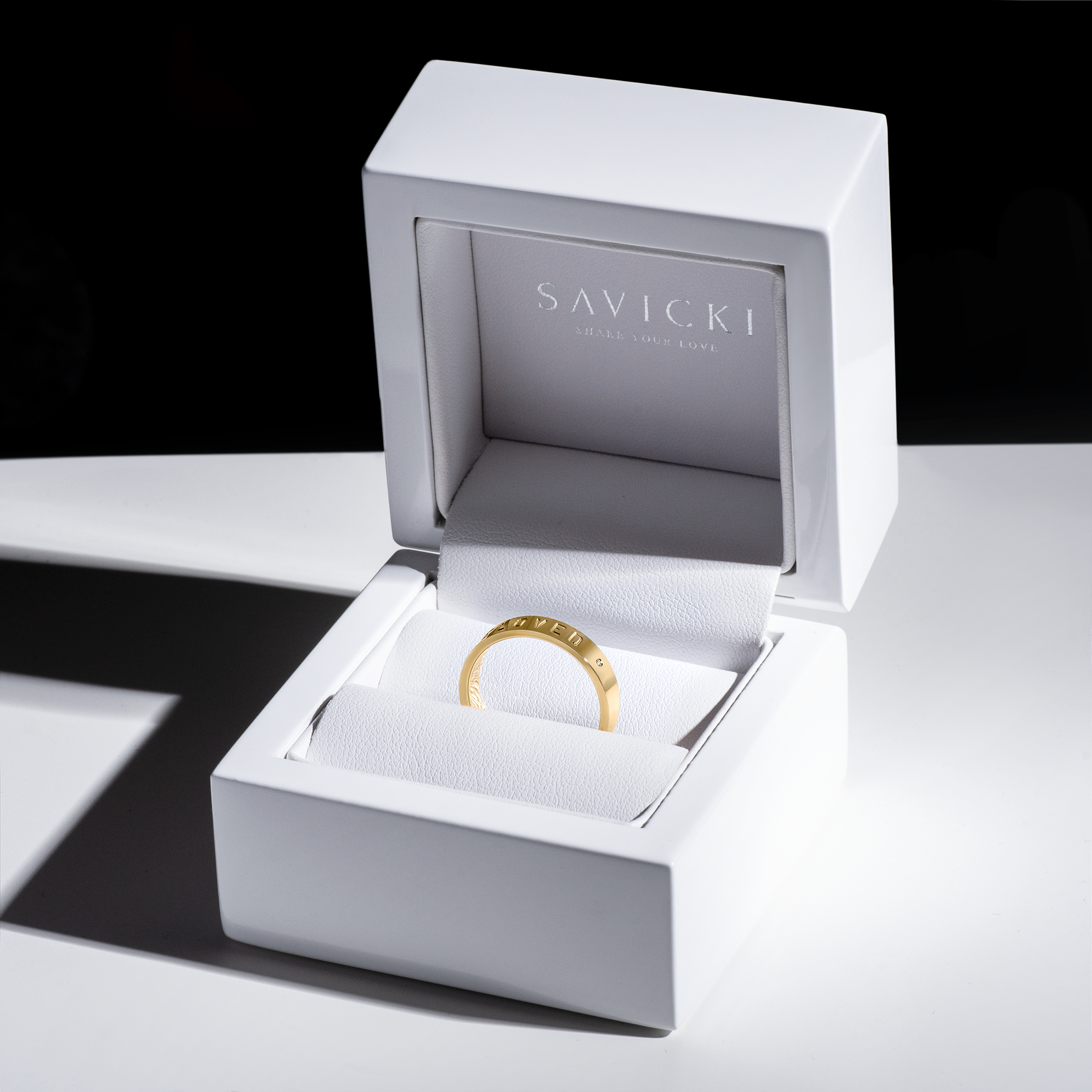 Obrączka partnerska Sign of Love®: złota, diament, płaska, 4mm - 6