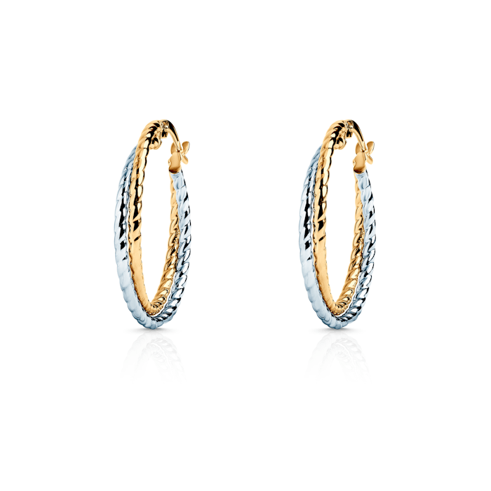 Kolczyki koła SAVICKI: dwukolorowe złoto