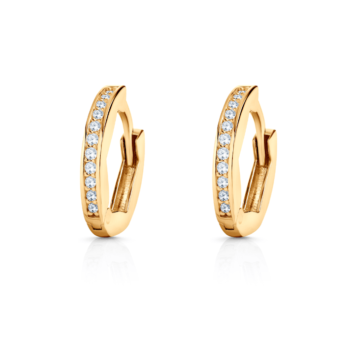 Náušnice SAVICKI: žluté zlato, zirkony