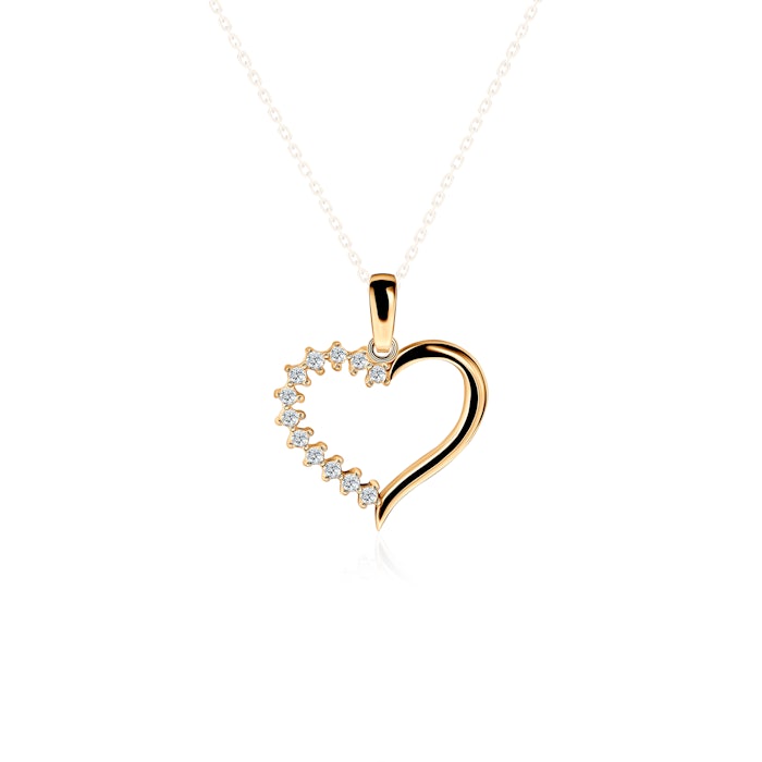 Zawieszka serce SAVICKI: złota, cyrkonia