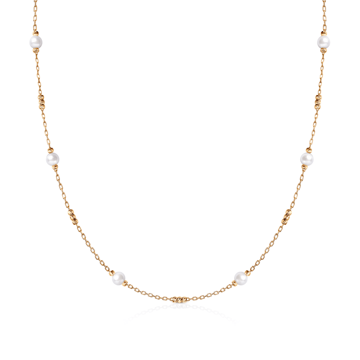Naszyjnik Savicki: złoty, perły