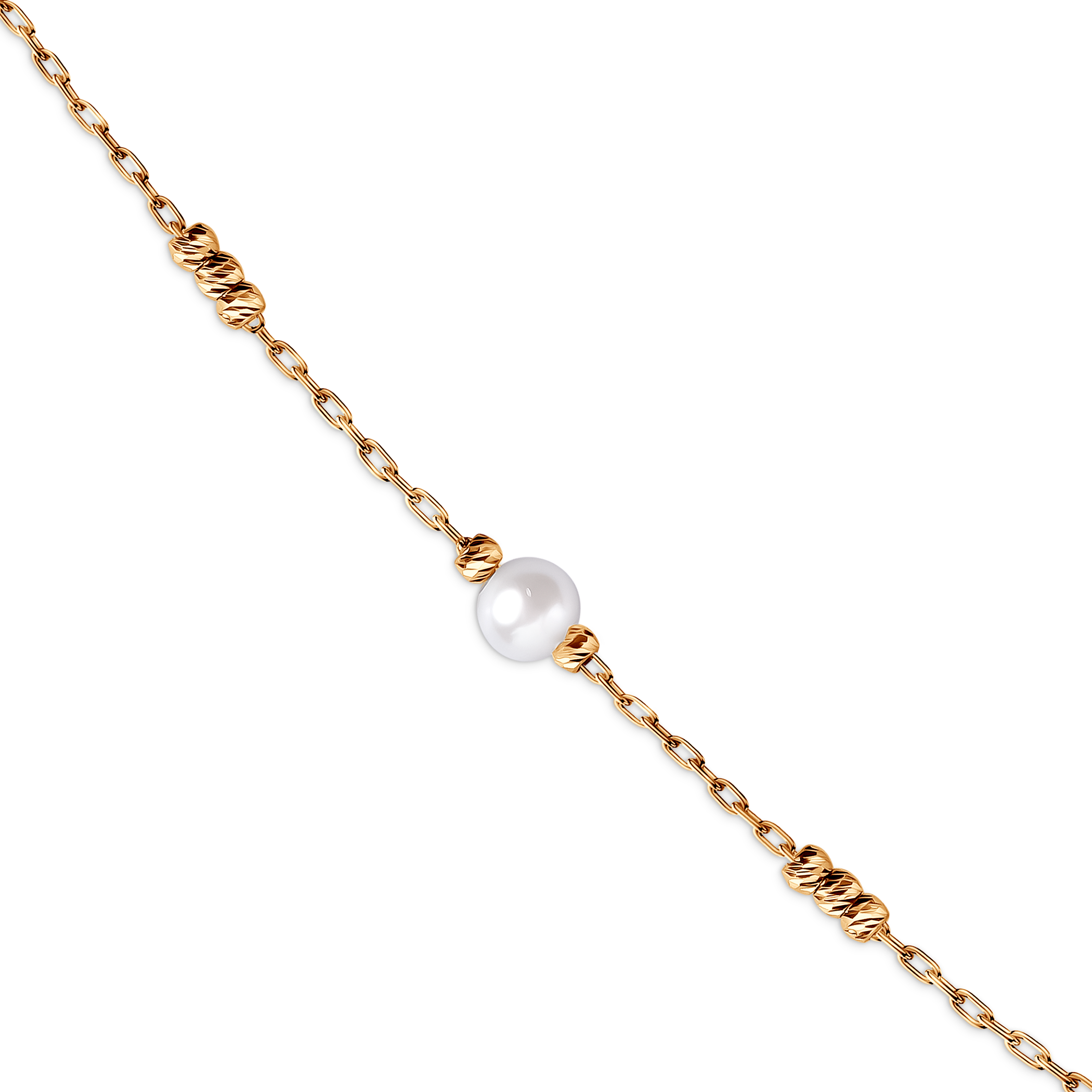 Naszyjnik Savicki: złoty, perły - 3