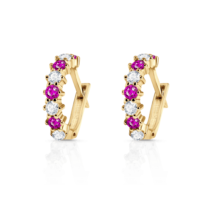 Earrings Savicki: gold, zirconia