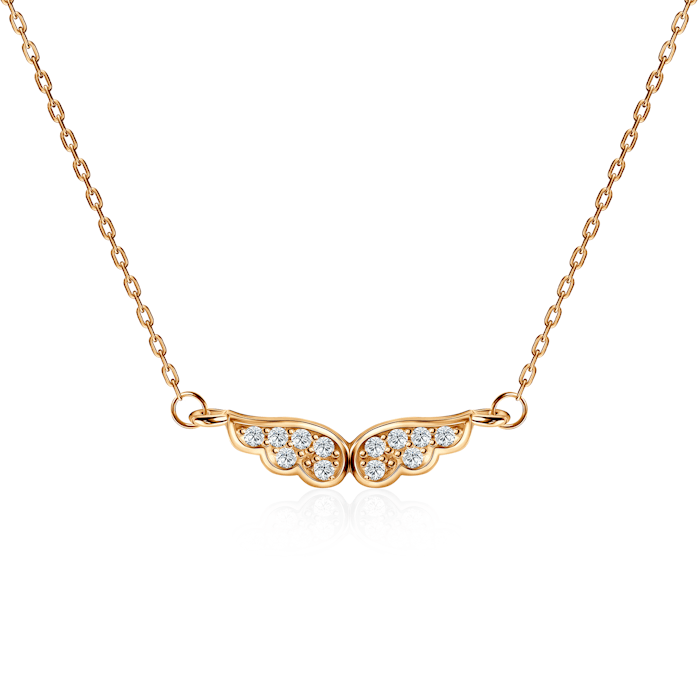 Náhrdelník křídla SAVICKI: žluté zlato