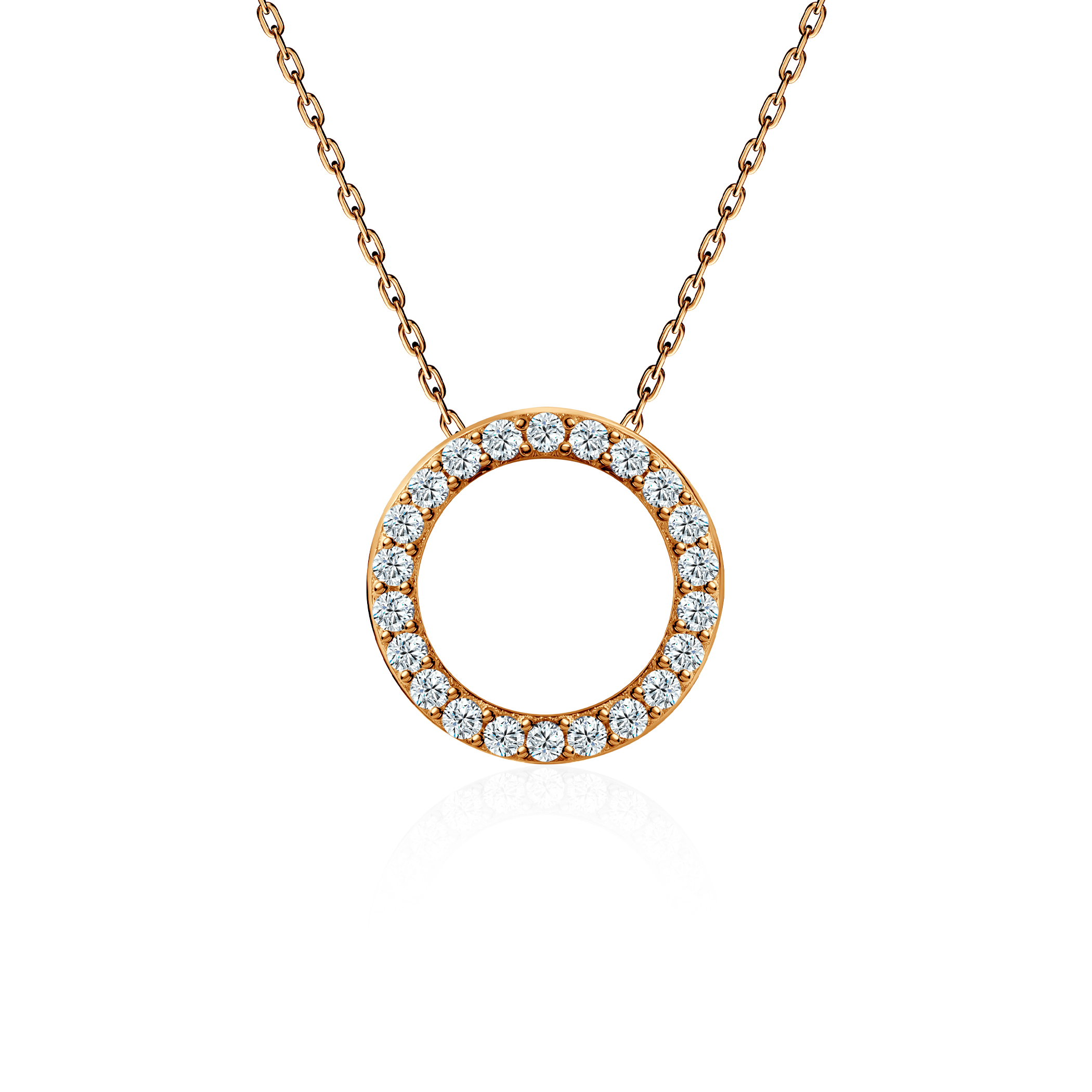 Náhrdelník SAVICKI: žluté zlato, zirkony