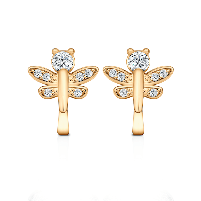 Náušnice SAVICKI: žlté zlato, zirkóny