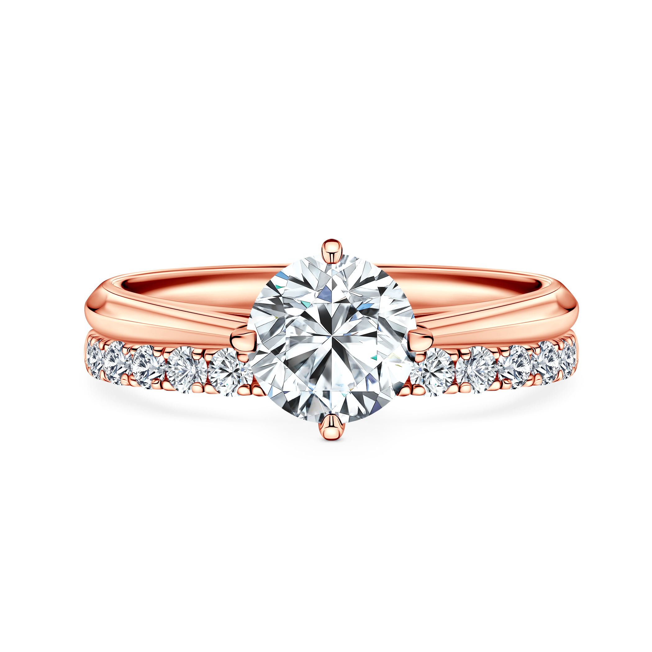 Verlobungsring The Light: Zweifarbiges Gold, Labordiamant