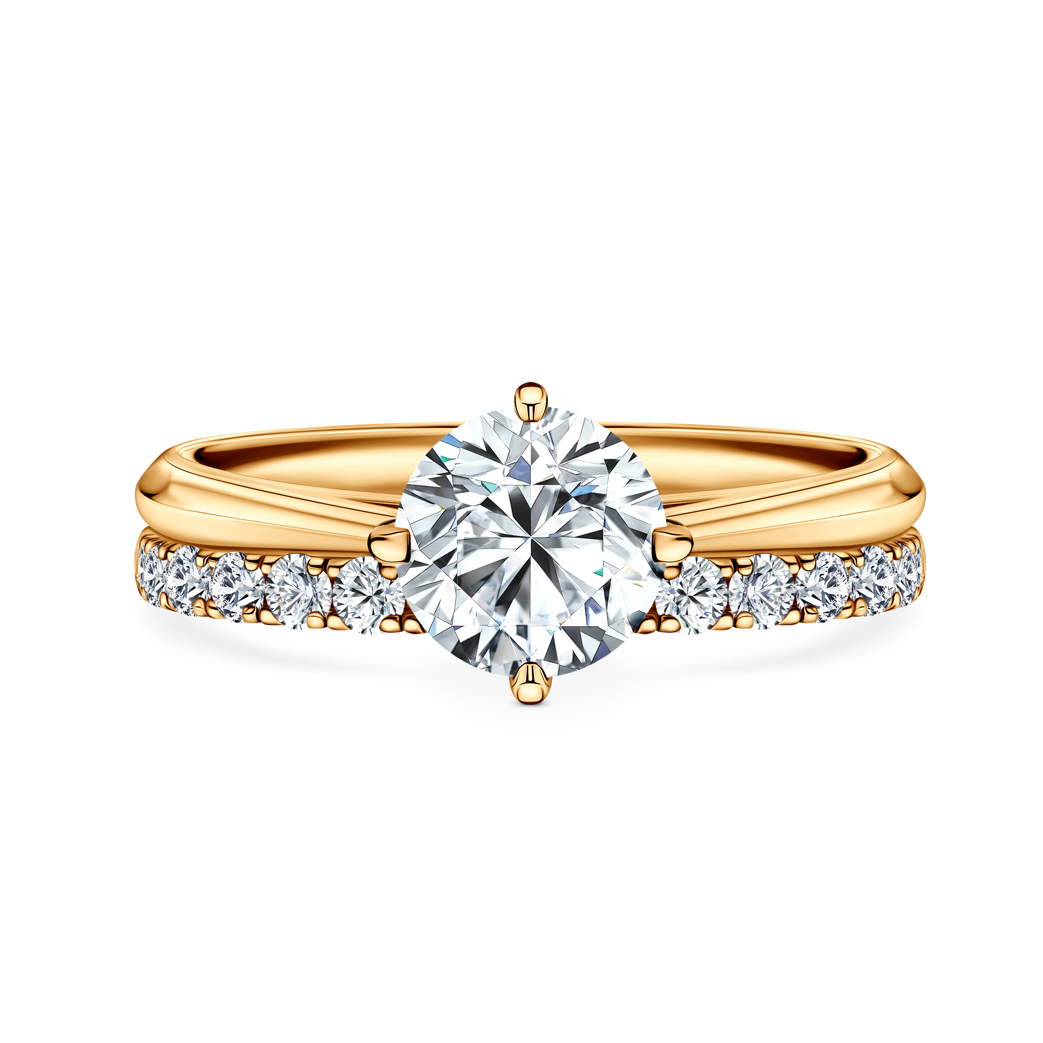 Verlobungsring The Light: Zweifarbiges Gold, mit Diamant