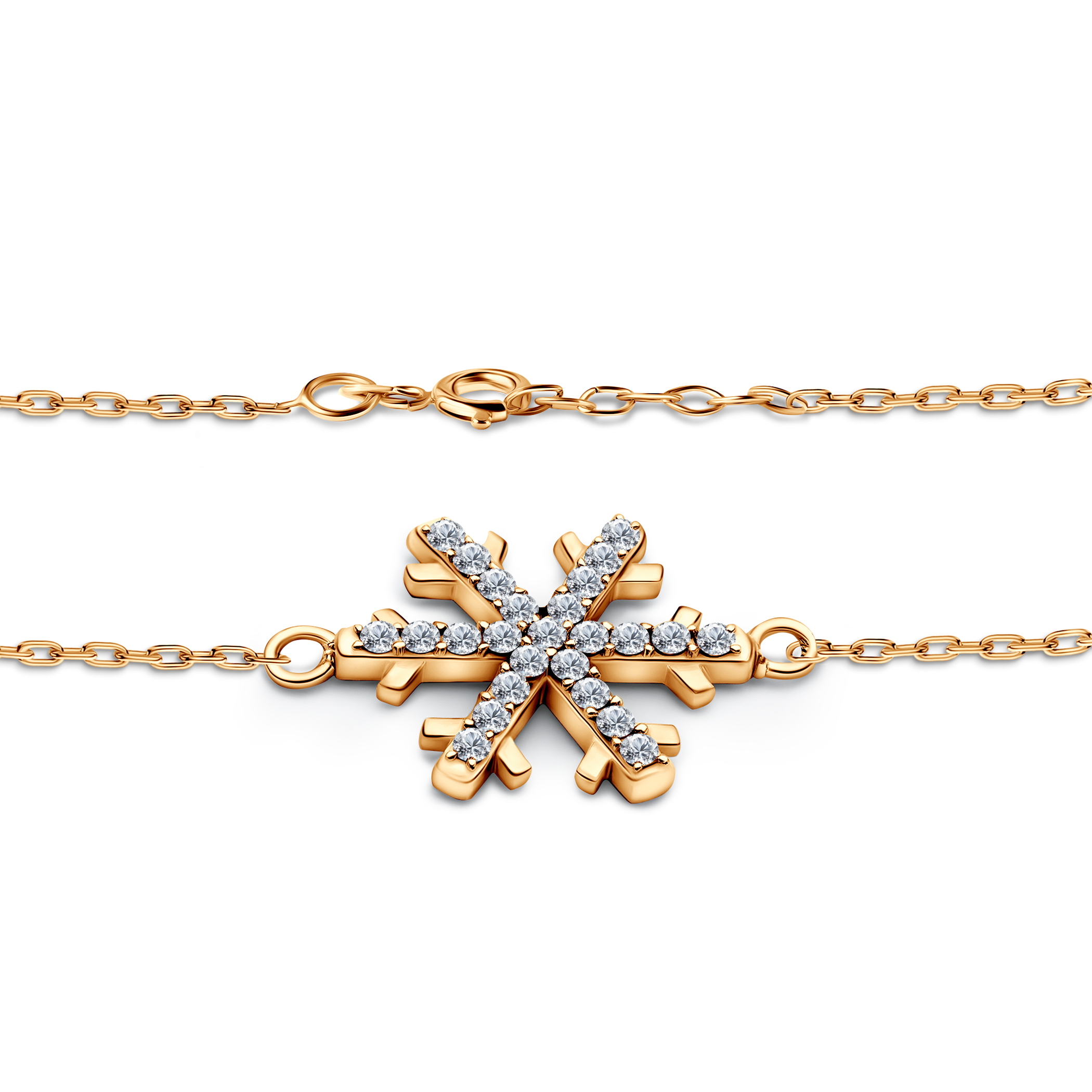 Bransoletka płatek śniegu Savicki: złoto 585 - 3