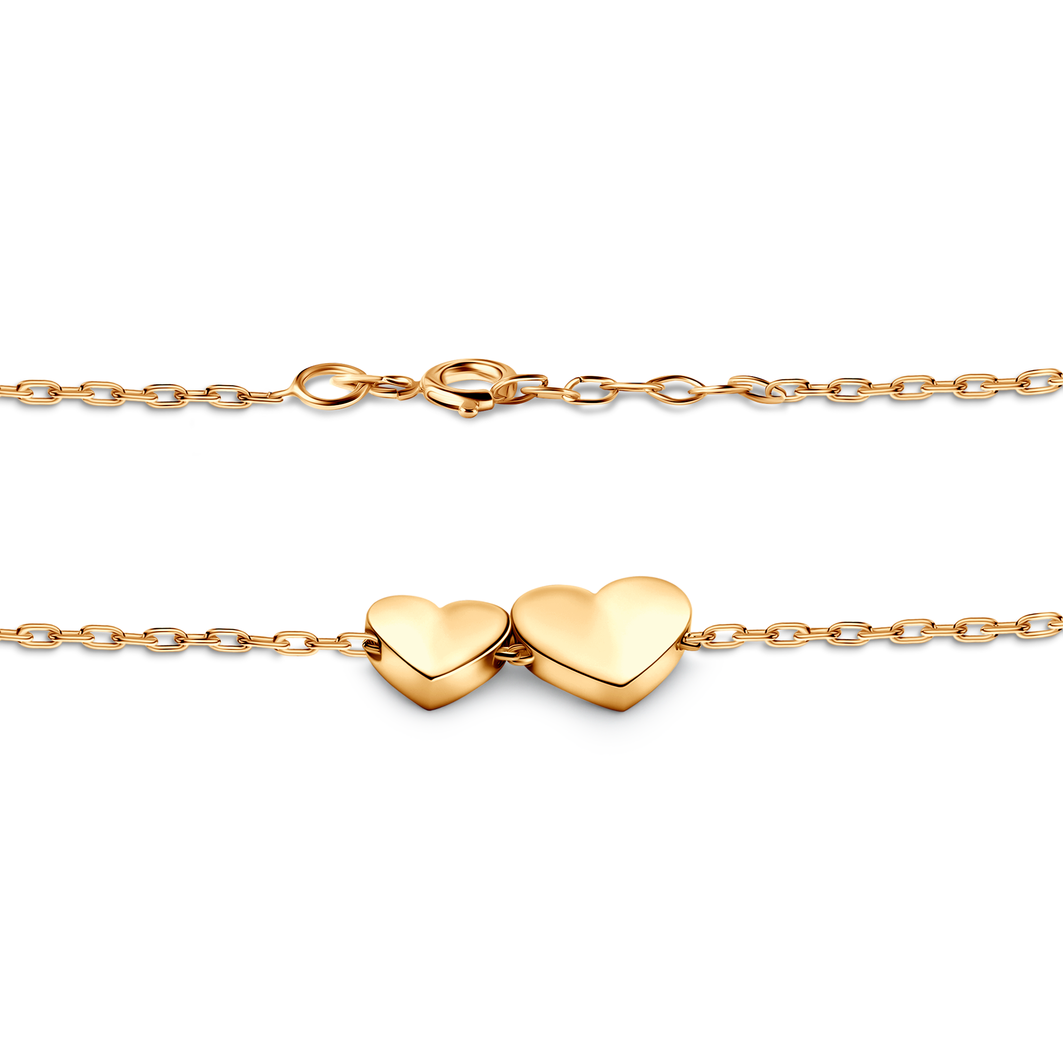 Bransoletka serce złota 585 19cm
