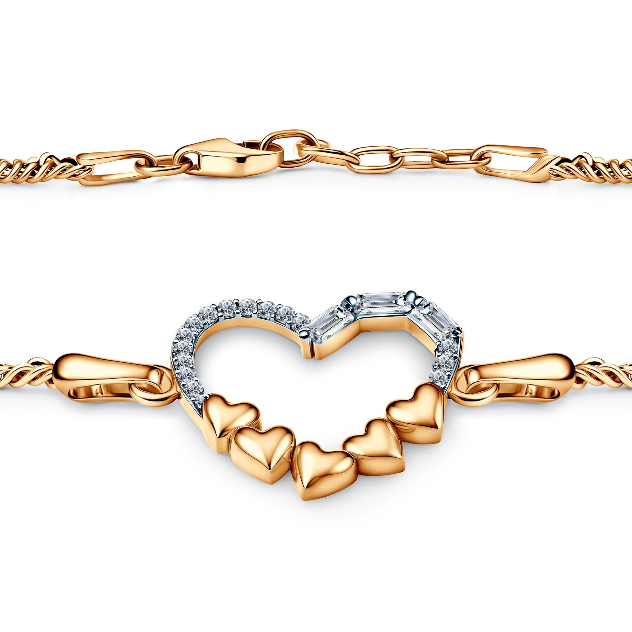 Bransoletka serce Savicki: złota 585