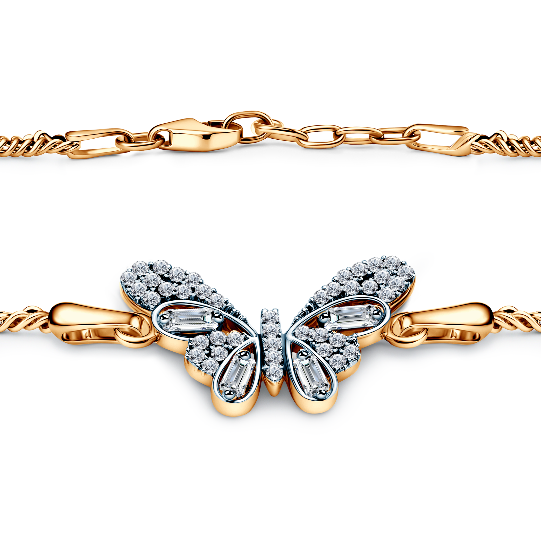 Bransoletka motyl Savicki: złota 585 - 3