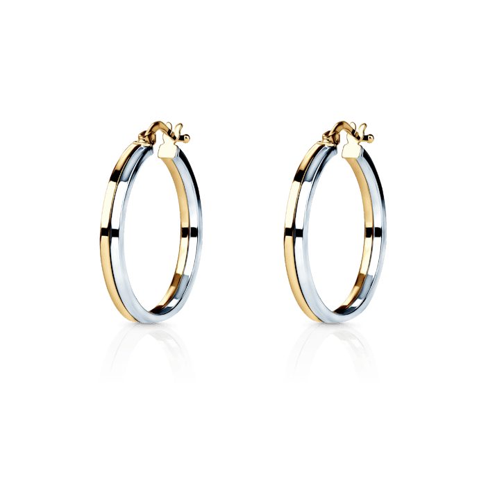 Kolczyki koła Savicki: dwukolorowe złoto